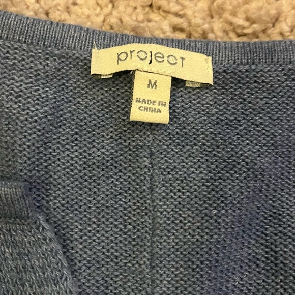 Project V Neck Gray Blue Sweater - Picture 2 of 3